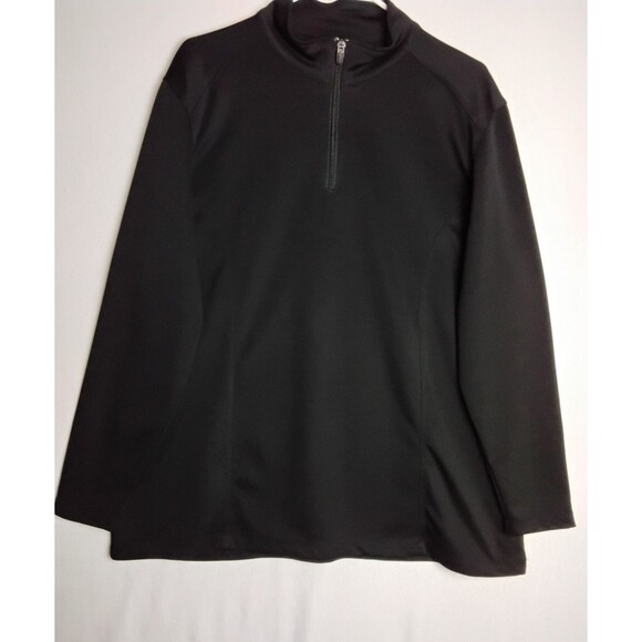 Tri Mountain Womans Quarter 1/4 Zip Black Performance Sweatshirt long sleeve - Picture 2 of 5